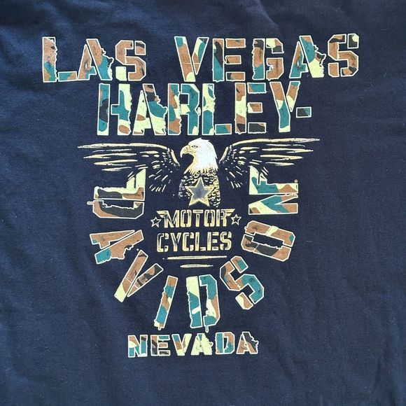 Harley-Davidson of Las Vegas 100% Cotton Size 3XL Camo Eagle Front/Back print - Picture 1 of 7